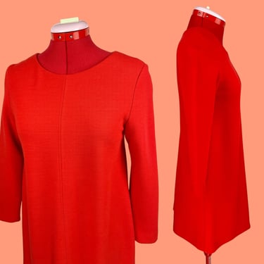 Orange Mod Lisa Perry Designer Wool Mini Dress 60s Reproduction GoGo XS Gift 