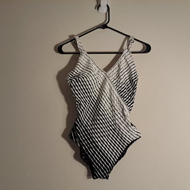 Vintage 80s Black & White Swimsuit 