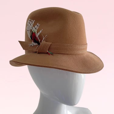 Feathers of Glamour: 1960s Vintage Adolfo II Feather Bucket Hat - Embrace the Allure of Iconic Style 