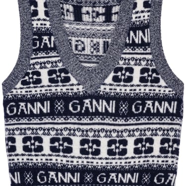 Ganni Women Logo Wool Vest