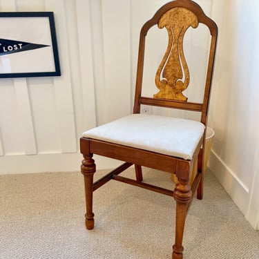 Vintage Burlwood Queen Anne Side Chair
