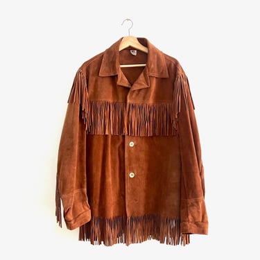 Vintage Western 1970's Boho Hippie Leather Fringe Jacket