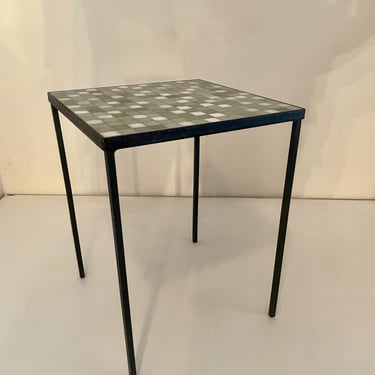 Mid Century Tile Top Side Table 