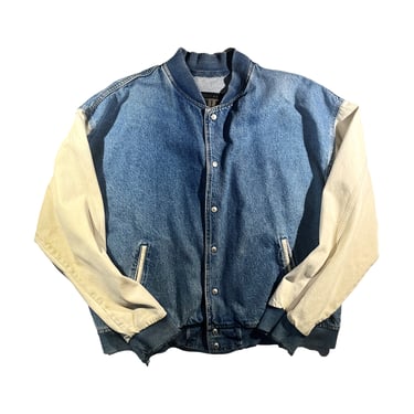 Vintage Denim Bomber Jacket 90's Jean Oversized