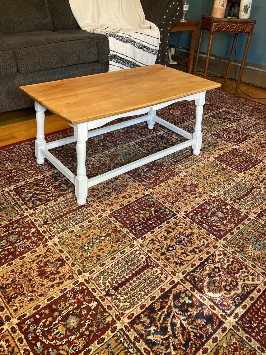 Coffee Table, love seat coffee table, Vintage Rustic Colonial Vintage