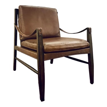 Hooker Furniture Colonial Modern Taupe Leather Sabi Sands Sling Chair