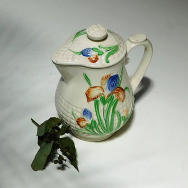 Antique Ceramic Floral Coffeepot