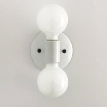 Double Wall Sconce • "Duet" • Porcelain Black and White Wall Light • Bathroom Fixture • Wall Sconce 