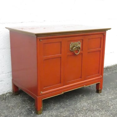 Hollywood Regency Painted Nightstand End Table Bar Liquor Cabinet 5268