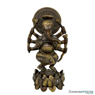 Vintage Traditional Hindu Bronze Ganesha Elephant God Sculpture