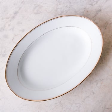 Porcelain Platter with Gold Rim