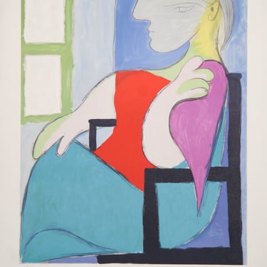 Femme Assise Pres d'Une Fenetre, Pablo Picasso (After), Marina Picasso Estate Lithograph Collection 