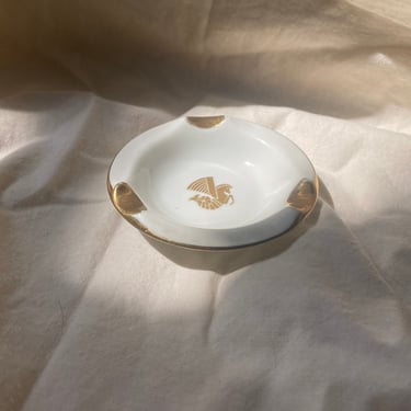 Vintage Porcelain Air France Ashtray Trinket Dish 