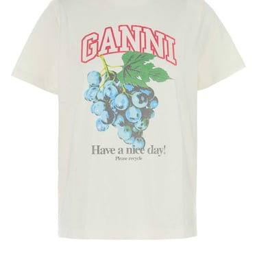 Ganni Women White Cotton T-Shirt