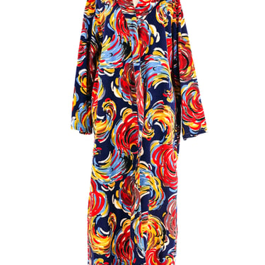 Abstract Printed Corduroy Duster