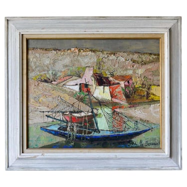 Nautical Painting by Camille Bernard, ca. 1970