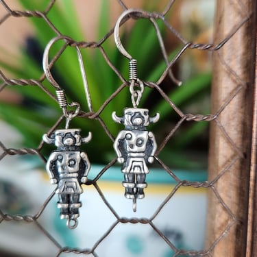 Navajo Kachina Dancer Earrings~Sterling Silver Vintage Native American Earrings 