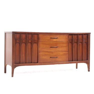 Kent Coffey Perspecta Mid Century Walnut and Rosewood Credenza - mcm 