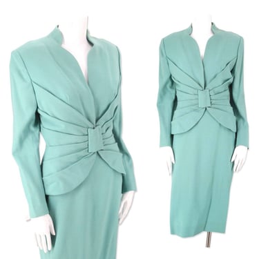40s LILLI ANN suit, vintage 1940s robins egg blue skirt suit, spring blazer jacket skirt set outfit 40s 8 
