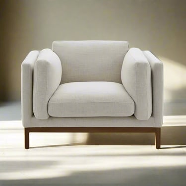 Castlery Owen Armchair Opal Beige (Walnut Leg) FFE258-193