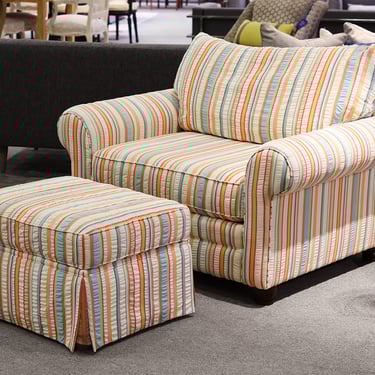 Bassett Custom Chair and 1/2 With Ottoman