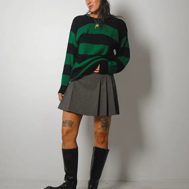 Forest Green Striped Sweater