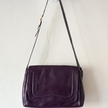 Vintage Ellen Tracey Purple Leather Handbag