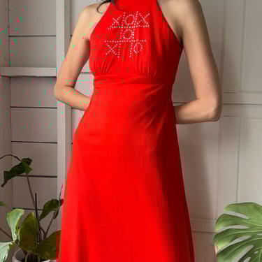 70s Tic Tac Toe Maxi Dress | S
