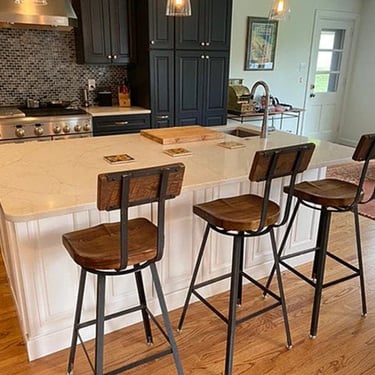 Set of 4, Swiveling Scooped Seat Brewsters, Tractor Seat Industrial Bar Stool, Counter Stools - Great for commercial or home 