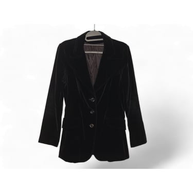 1970s Vintage Bonwit Teller Black Velvet Blazer, Minimalist Classic Jacket, Neutral Dark Academia, Gothcore, Holiday Vintage Unisex Clothing 