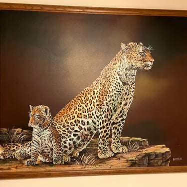 Large MCM leopard painting by Anderson 
