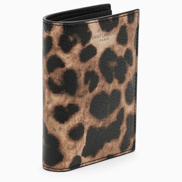 Saint Laurent Brown-Spotted Paris Wallet Men