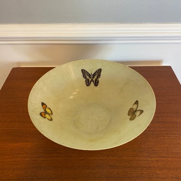 Vintage Mid-Century Modern Fiberglass Butterfly Serving Bowl by Kimball Vesta 