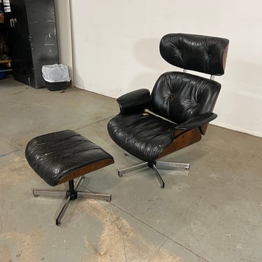 Mid Century Danish Modern Eames era Selig Lounge  Chair and ottoman #3 