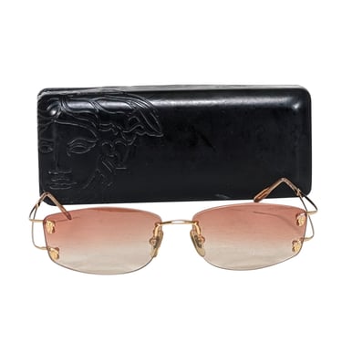 Versace - Orange Ombre Lens Frameless Sunglasses