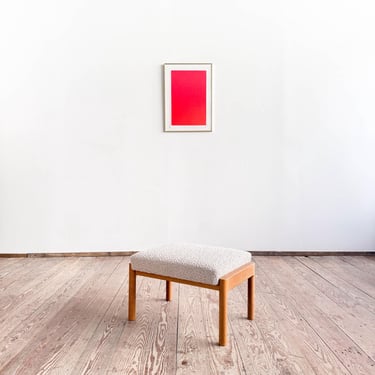 Danish Midcentury Oak wood Stool or Ottoman by Ole Wanscher, Danish Design, 1960s 
