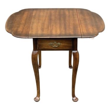 Late 20th Century Statton Georgian Dropleaf End Table 