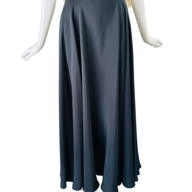 Vintage Linda Allard for Ellen Tracy Black Silk Crepe Maxi Skirt