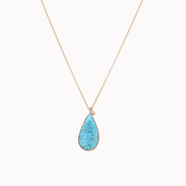 Juicy Pear Turquoise Drop Necklace