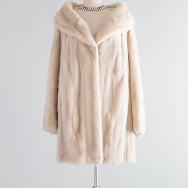 Luxurious 1960's Pearl Mink Fur Swing Coat From Kaufman Bros. / XL