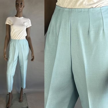 1950s Cigarette Pants / Baby Blue Deadstock Slacks / Deadstock 1950s Pants / Size Medium Size Large 