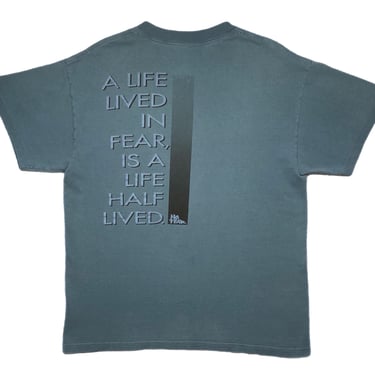 Vintage 90s No Fear “A Life Lived In Fear, Is A Life Half Lived.” Double Sided Made in USA Graphic T-Shirt Size Large 