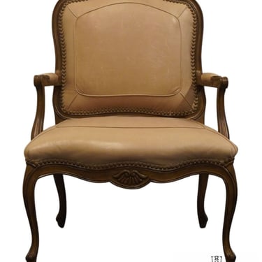 HENREDON FURNITURE French Provincial Studded Vinyl Accent Arm Chair 