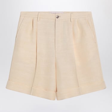 Valentino Butter-Coloured Bermuda Shorts With Turn-Ups Men