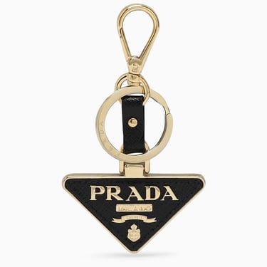 Prada Black Logo Triangle Key Case Women