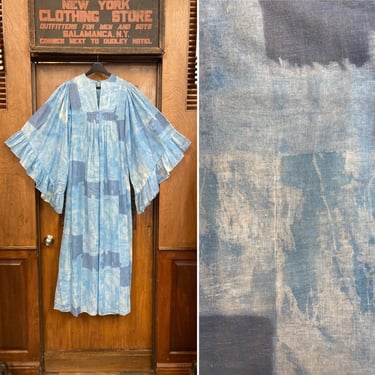 Vintage 1970’s Stevie Nicks Style Hippie Boho Sky Blue Batwing Gauze Dress, Vintage 1970’s Dress, Batwing Sleeve, Maxi Dress, Hippie, Gauze, 