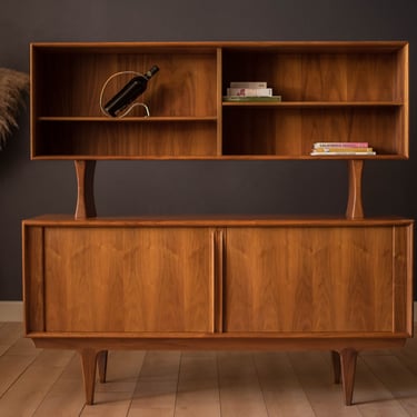 Danish Modern Teak Tambour Door Sideboard and Hutch by Bernhard Pedersen & Son 