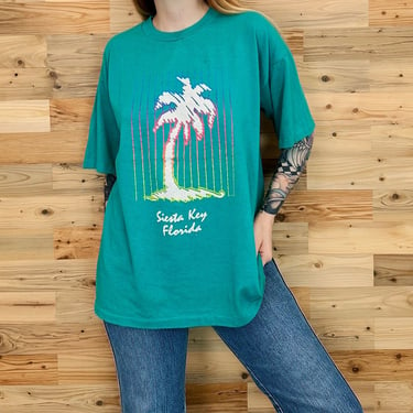 80's Retro Worn Faded Vintage Siesta Key Florida Tee Shirt T-Shirt 