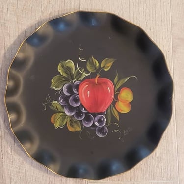 Vintage Tole    Fruit tray  Wall Art Kitchen Decor  Serving Tray 