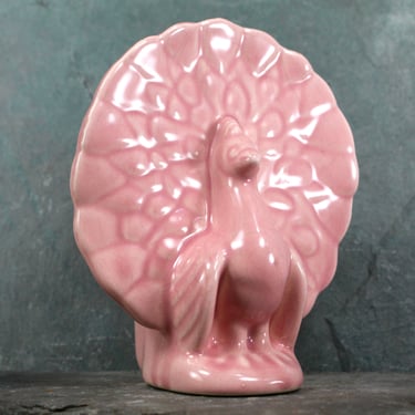Peacock Planter | Vintage Pink Peacock Ceramic Planter | Vintage American Pottery | Small Planter | Bixley Shop 